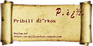Pribill Árkos névjegykártya