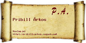 Pribill Árkos névjegykártya